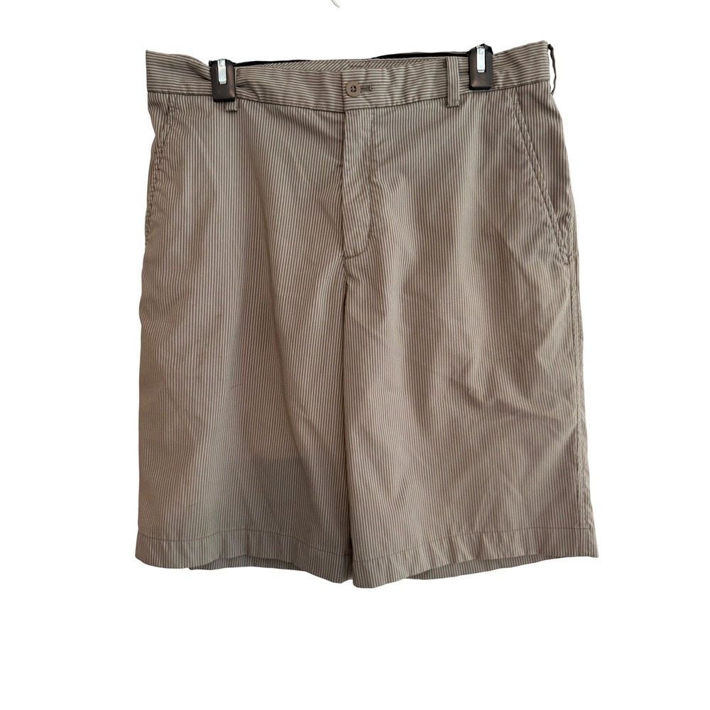 Nike Golf Striped‎ Shorts Mens Size 33 Beige Khaki Golf Active Casual